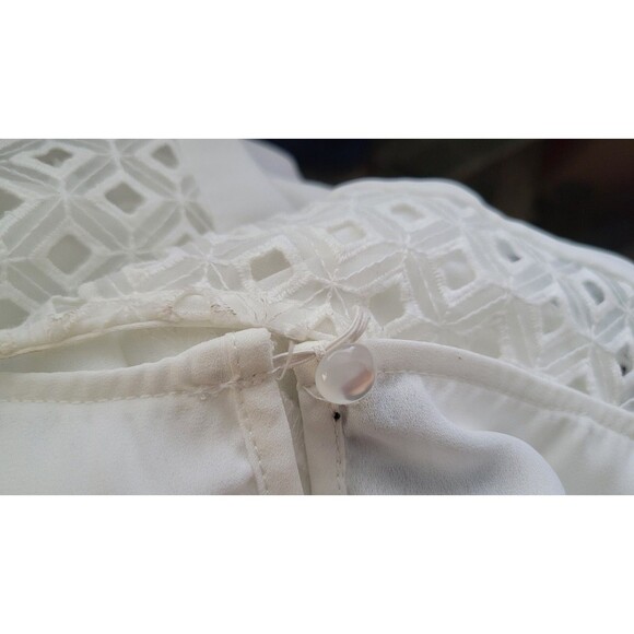 Women's I.N. SAN FRANCISCO Top Blouse Shirt Tank Cold Shoulder Cream  XL - Picture 6 of 7